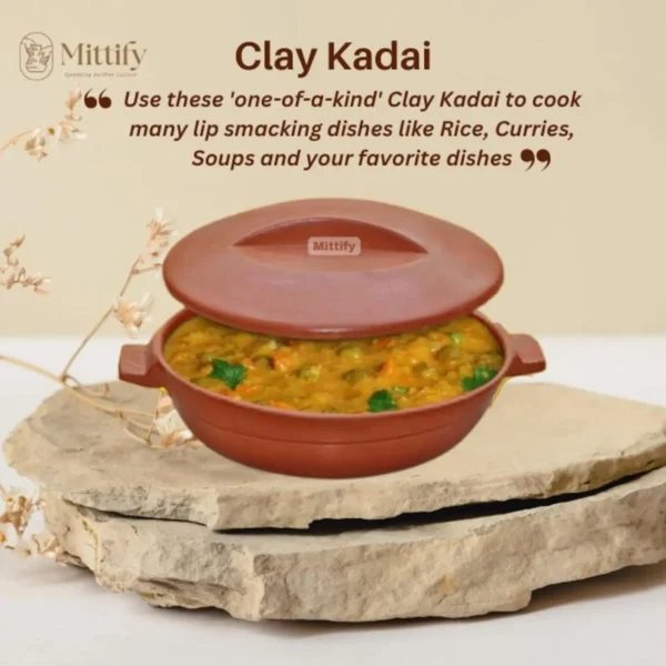 Earthen Clay Kadhai For cooking