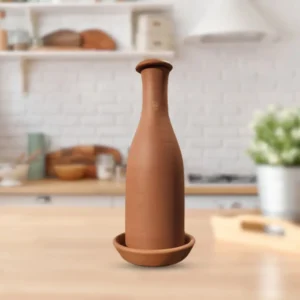 Clay Water Bottle with Tray 800ml