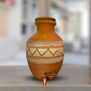 Terracotta Clay Water Pot Mandala Art Design