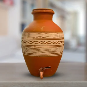 Terracotta Clay Water Pot Tribal Art Design