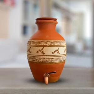 Terracotta Clay Water Pot Village Art Design