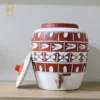 Earthen Handmade White Clay Water Pot Harp Design 11L