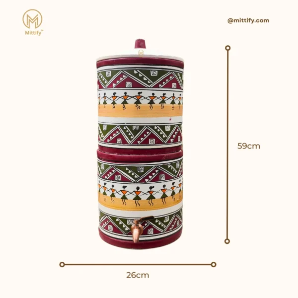 Earthen Handmade Clay Water Filter Dancing Doll Design 676oz/20l