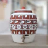 Earthen Handmade White Clay Water Pot Harp Design 11L