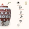Earthen Handmade White Clay Water Pot Harp Design 11L