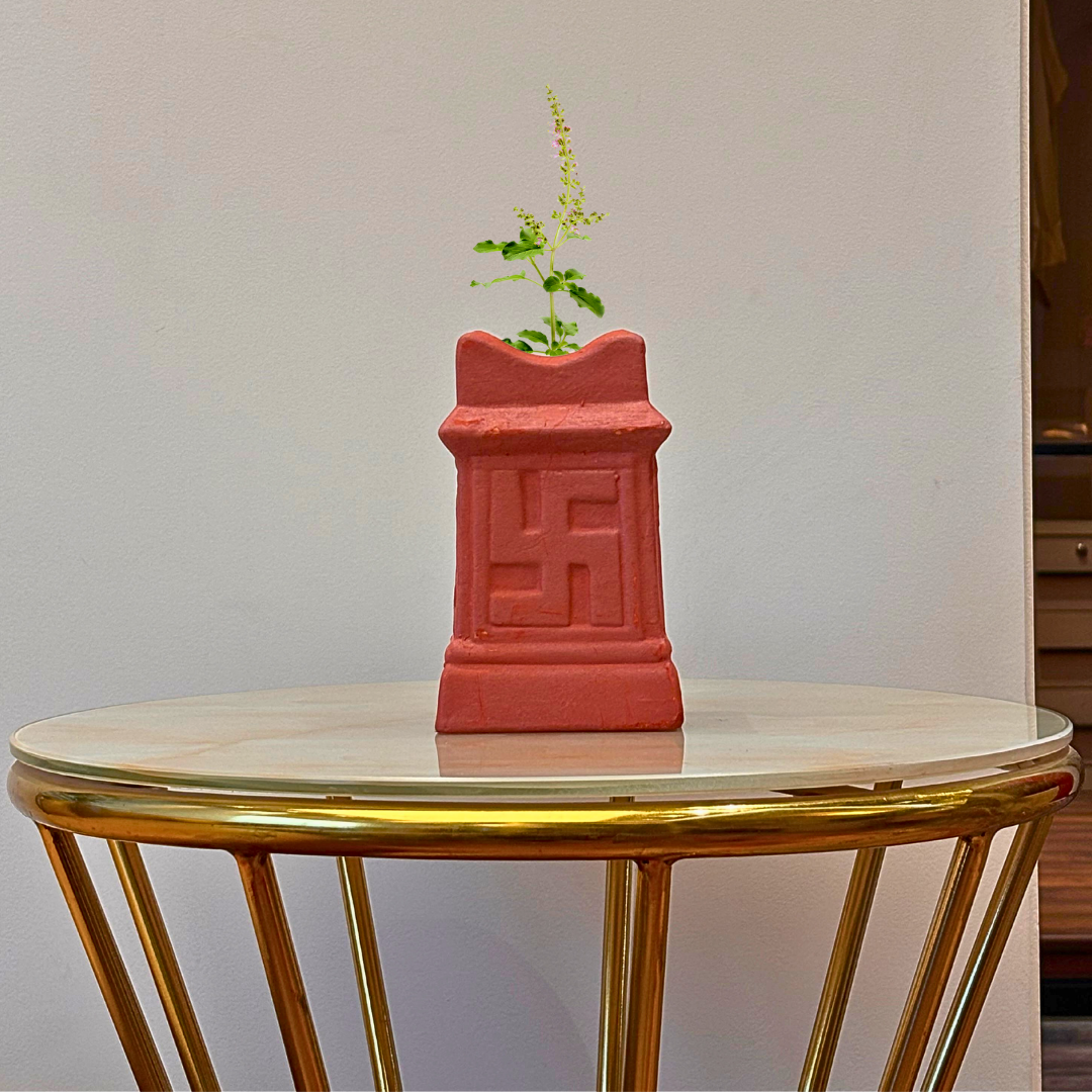 Mittify Red Clay Tulsi Planter