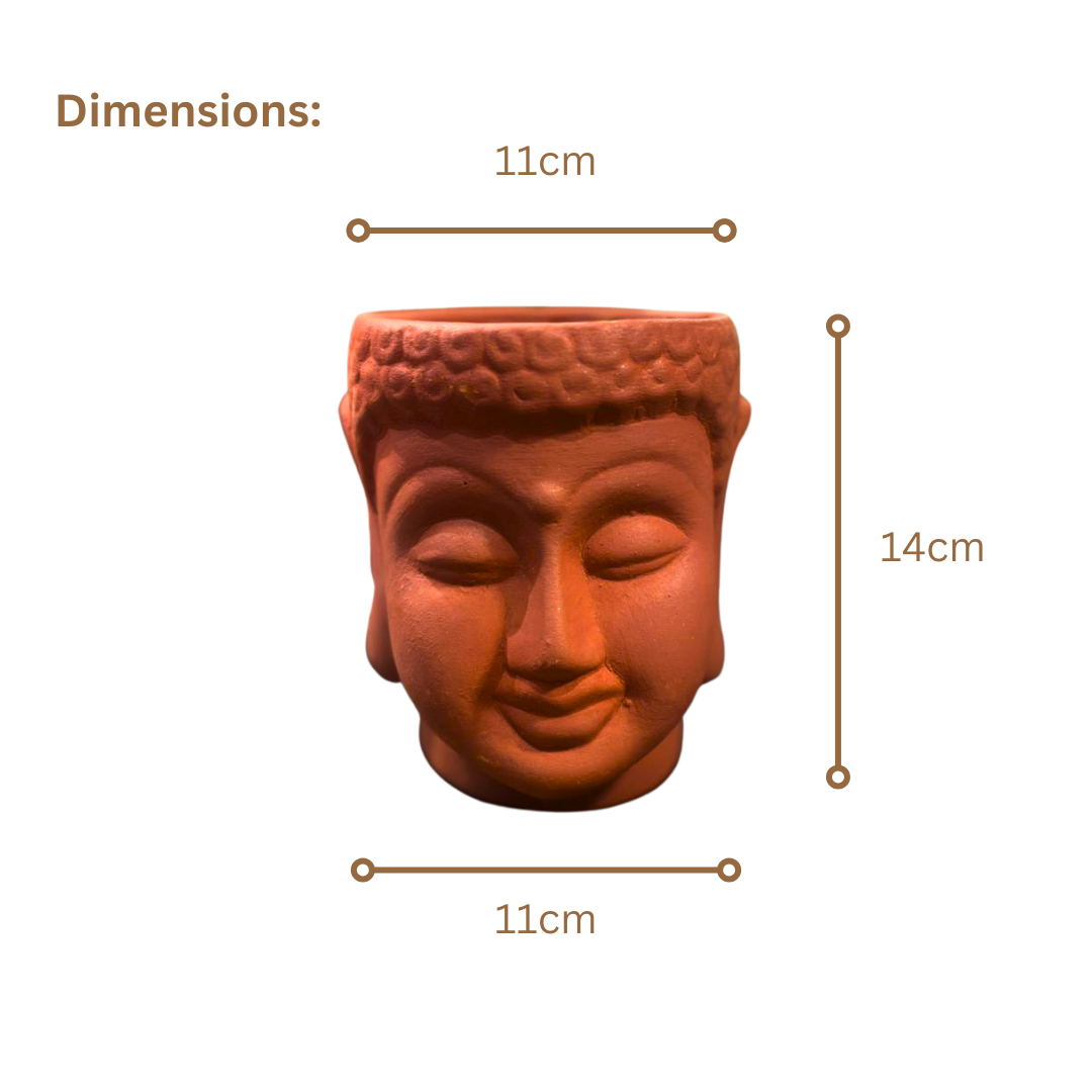 Mittify Red Clay Vase Buddha Face Planter