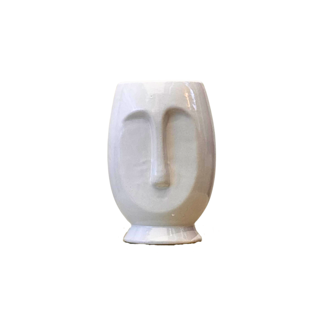Mittify White Big Face Ceramic Planter