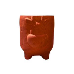 Mittify Red Clay Cow Face Planter