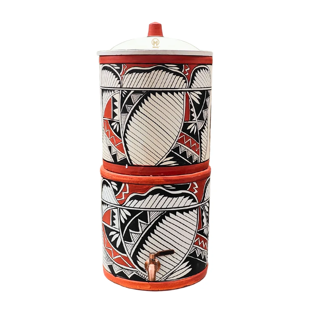 Earthen Clay Filter Harp Design for better lifestyle with Metal Tap 676oz/20L - Image 2