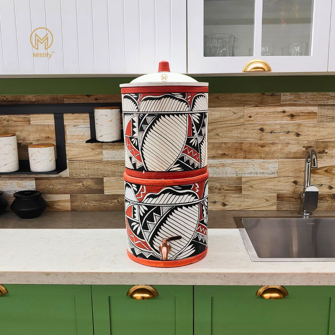 Earthen Clay Filter Harp Design for better lifestyle with Metal Tap 676oz/20L - Image 3