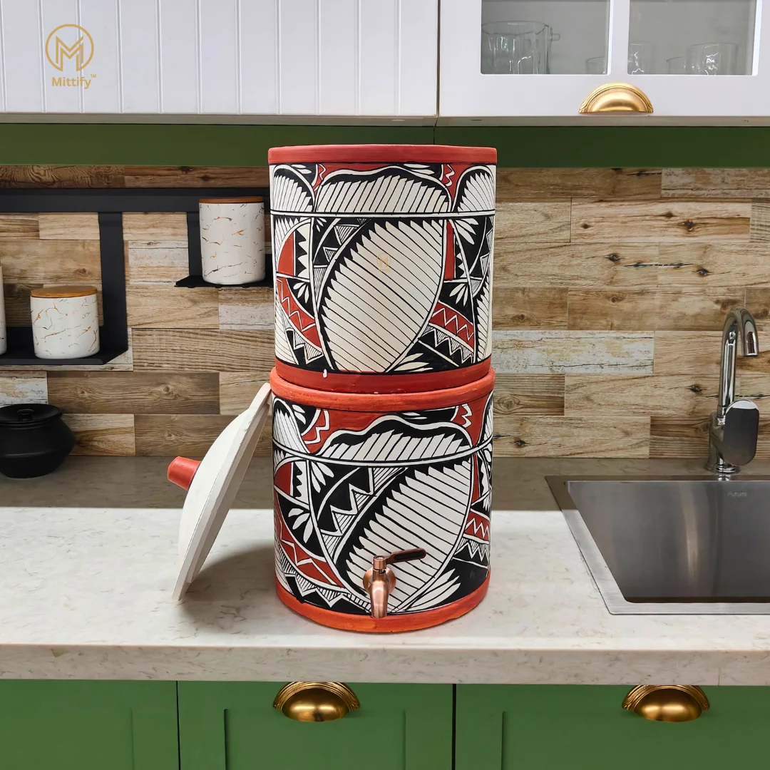 Earthen Clay Filter Harp Design for better lifestyle with Metal Tap 676oz/20L - Image 4