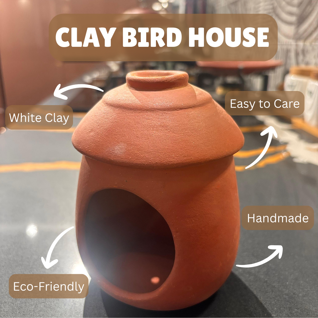 Mittify Red Clay Bird Nest/House - Image 3