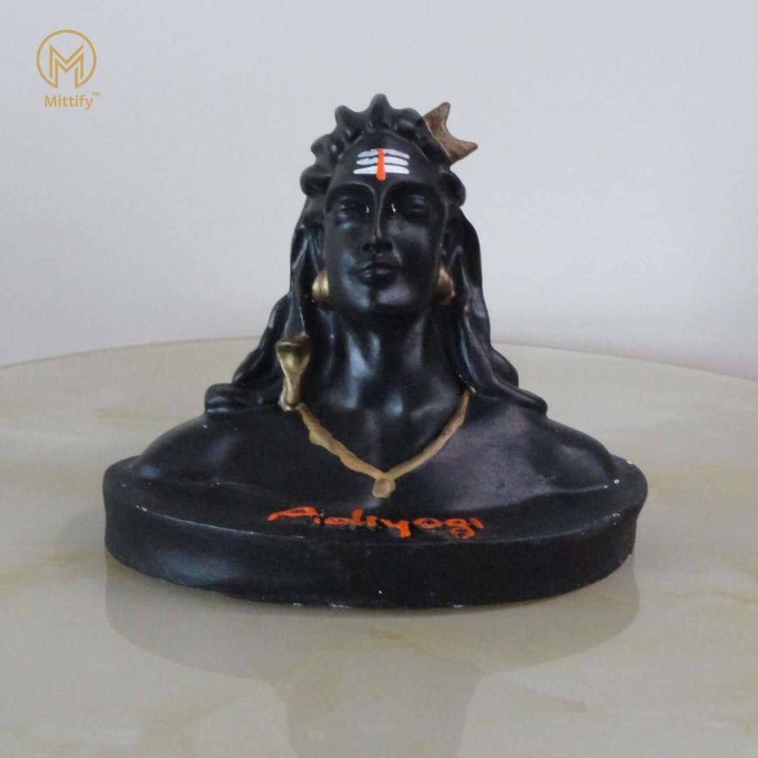 Mittify Adiyogi Statue for Car Accessories, Home Decor & Office Table, Size-5 Inch Choose Clay for better environment