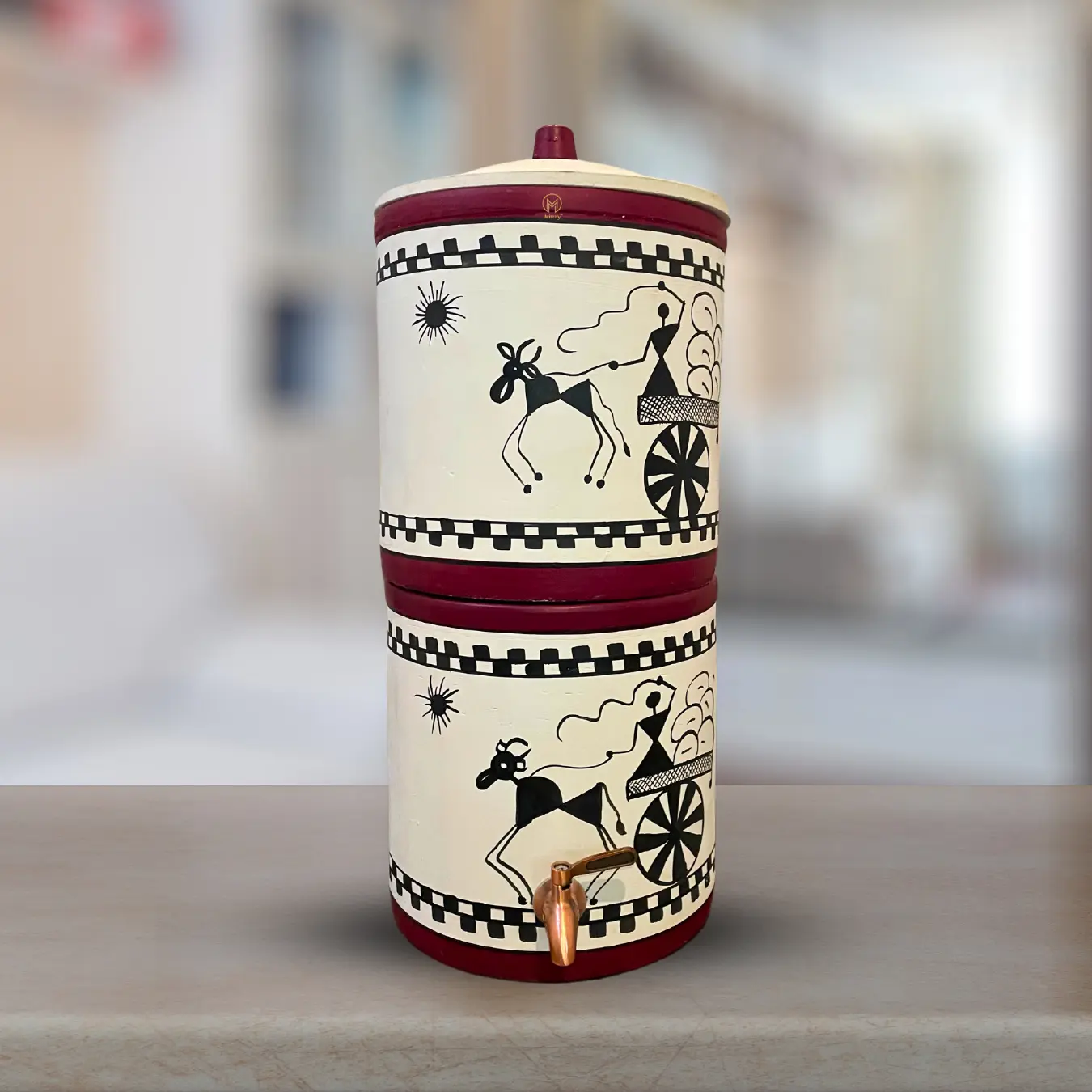 Earthenware Clay Water Filter Litre Cart Design for better health with Metal Tap 676oz/20L