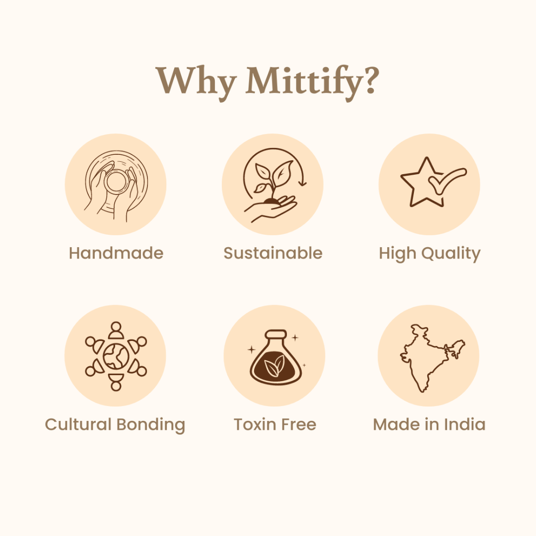 Mittify Terracotta Plain Red Clay Medium Neck Clay Water Pot 11 Litre | Metal Tap - Image 9