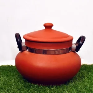Red Clay Cooking Pot/Multipurpose Handi With Handle For Cooking/For Serving Purpose